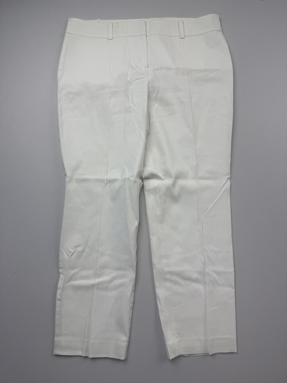 Ann Taylor Pants Womens 8 White Twill Ankle Crop Dress Work Office Career